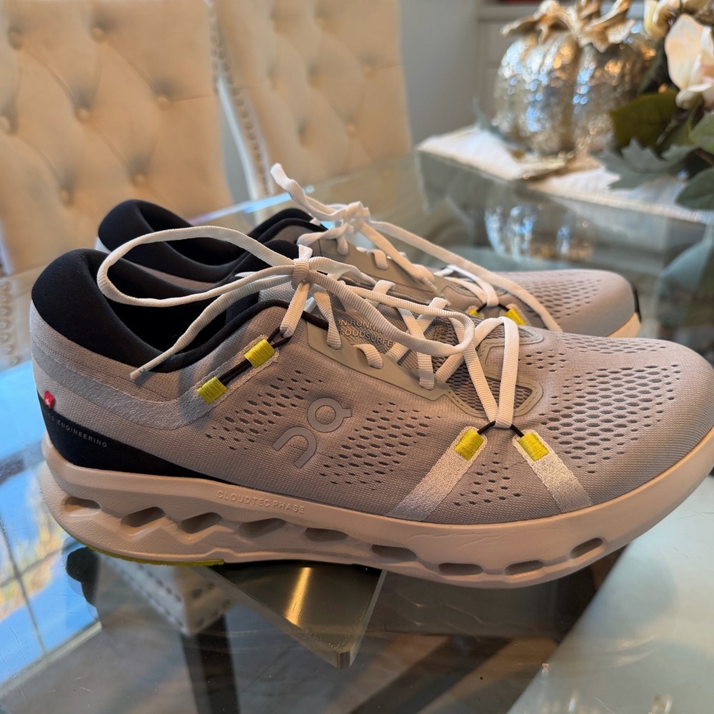 On Running Men’s Cloudsurfer 2 Gray and Black Sneakers with Yellow Accents